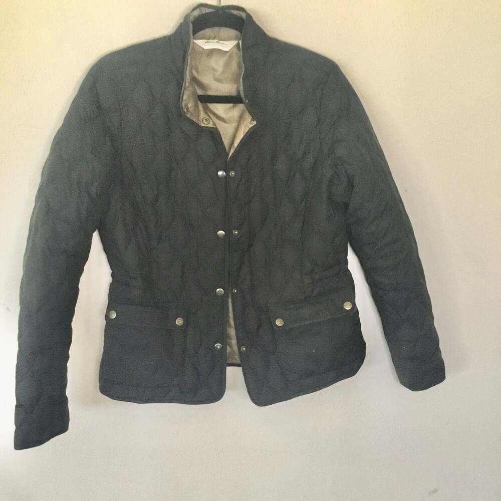 Vintage Eddie Bauer goose Down Puffer Jacket Snap Front Size Large